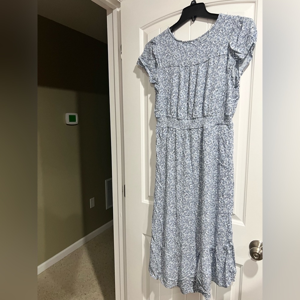 Women’s blue flower floral flowy dress Angels Forever Young sz XL - Picture 2 of 10
